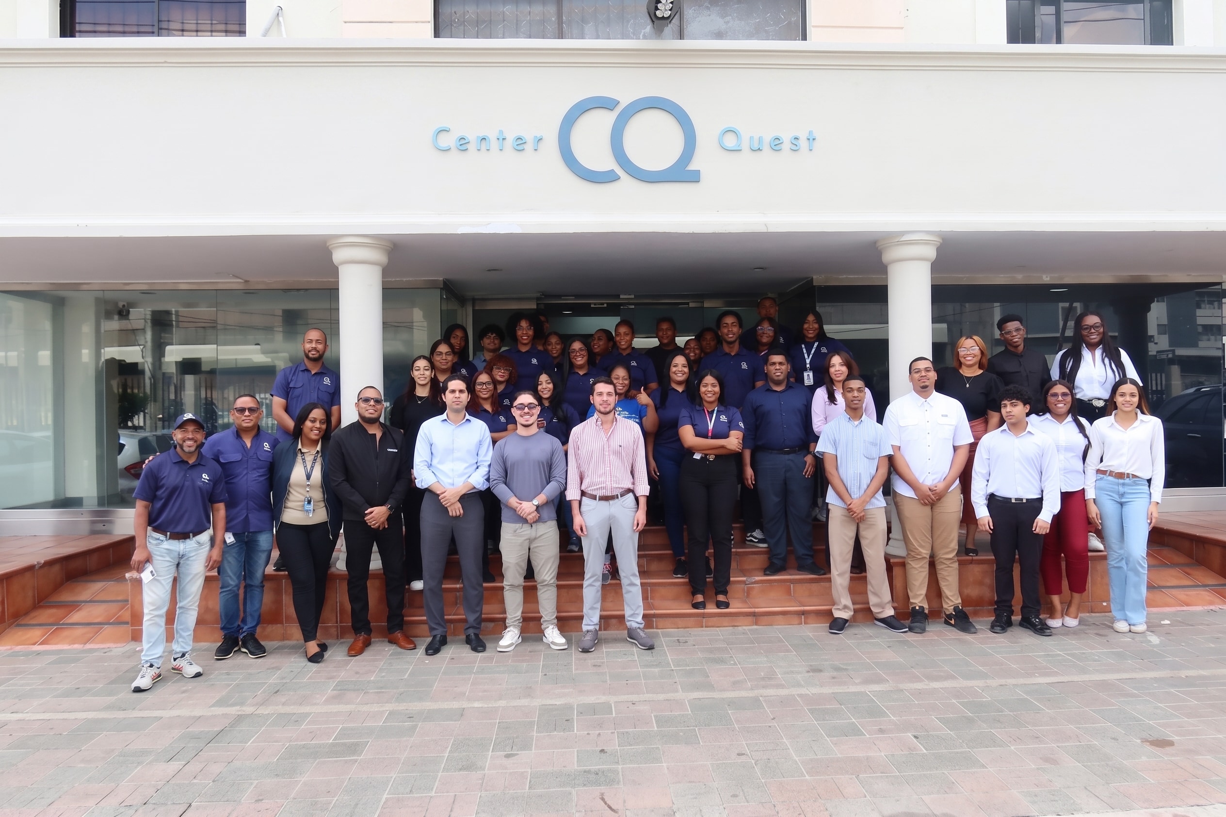 The Center Quest team outside the company's Santo Domingo offices.